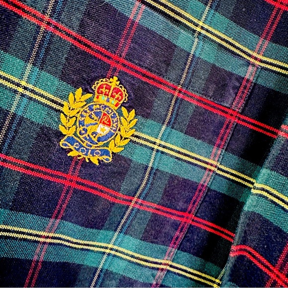 Vintage 90’s Polo by Ralph Lauren Langston Cotton Button Up W Embroidered Crest - Picture 4 of 6